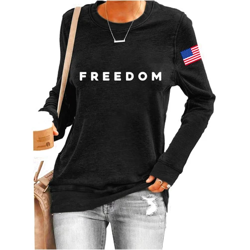 Romever Charlie Kirk Sweatshirt Women, Charlie Kirk Freedom Shirt Long Sleeves