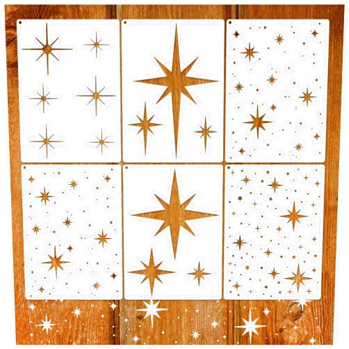 Yanroom Large Star Stencil for Painting Reusable Paint Stencils for Walls Twinkle Star Wall Drawing Stencils for Painting on Wood Craft Canvas Fabric Home Decoration(Small Twinkle)