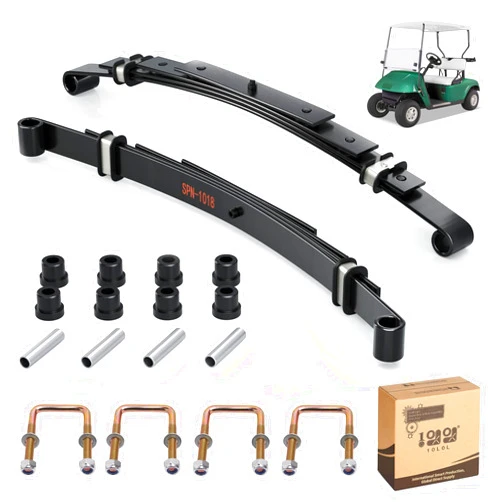 10L0L Heavy Duty Golf Cart Rear Leaf Spring Kit 4-leaf Leaf Spring with Bushings & Sleeves for EZGO TXT Golf Cart 1995-2013