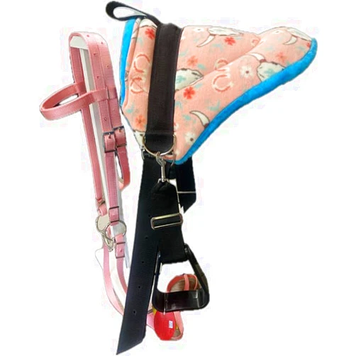 Party Ponies Miniature Horse/SM Pony Bareback Childrens Saddle Set - Cow Skulls - Complete Bridle with Free Snaffle BIT (Style Varies)