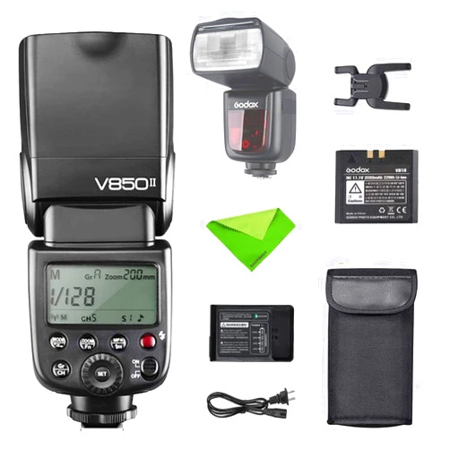Godox V850II V850 Flash for Sony Canon Nikon Pentax Fuji Olympus Panasonic GN60 2.4G 1/8000s HSS 650 Full-Power Flashes 2000mAh Li-ion Battery 1.5s Recycle Time Camera Speedlight Speedlite (NO TTL)