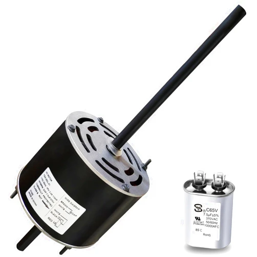 Flngr RV AC Fan Motor with Capacitor, Replacement for Coleman Mach Rv Air Conditioner Motor, Replaces Fasco D1092, 1468-306, 1468-3069, 7184-0156, 7184-0432, 1/3 HP, 115 Volts, 1675 RPM