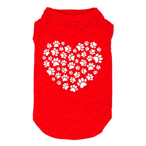 Weokwock Dog Shirts Hearts Print Funny Graphic Small Large Dog Clothes Puppy Vest Gift for Dog Valentine's Day Apparel (Medium, Q-Red03)