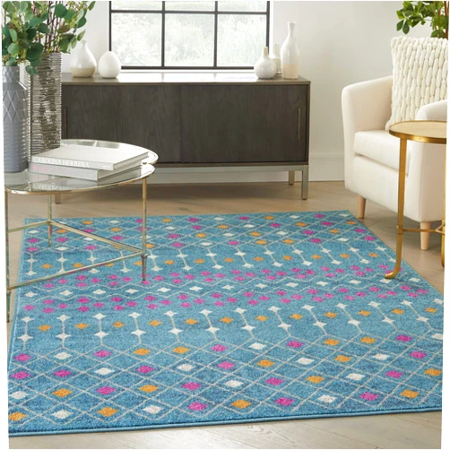 Nourison Passion Bohemian Blue/Multicolor 1'10