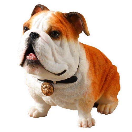 Veronese Design 3 3/4 Inch British Bulldog Sitting On Hind Legs Resin Figurine Animal Collectibles Hand Painted Home Decor