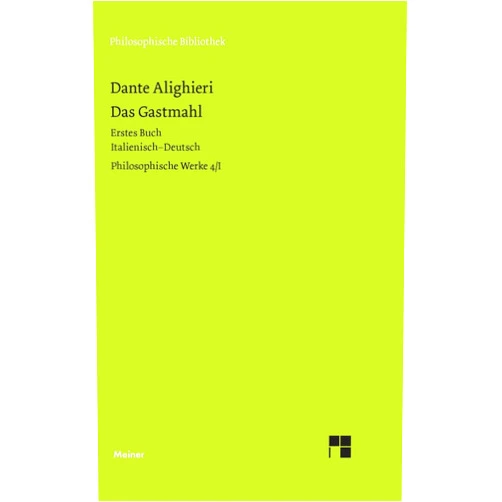 German Edition by MR Dante Alighieri (Author), Ruedi Imbach (Editor), Francis Cheneval (Editor) & 0 more Das Gastmahl. Erstes Buch: Philosophische Werke Band 4/I. Zweisprachige Ausgabe (German Edition)