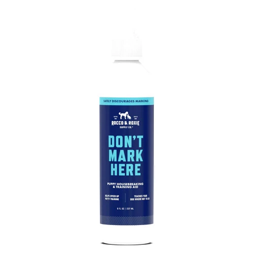 Rocco & Roxie Supply Co. Rocco & Roxie Dog Potty Training Don't Mark Here - No Pee Repellent Spray for Dogs Indoor & Outdoor - Puppy Housebreaking Supplies - Anti Peeing for Dogs and Puppies - Made in USA
