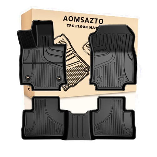 AOMSAZTO RAV4 Floor Mats AOMSAZTO Floor Liners Fit for Toyota RAV4 2019-2025 (Not Fit Hybrid): All Weather Automotive Floor Mats - 1st & 2nd Row Full Set Rubber Floor Liners - Anti Skid Car Mats