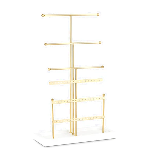 CILXGQLN Jewelry Organizer Jewelry Holder, 6 Tier Earring Organizer Earring Holder Stand, Golden Necklace Holder Jewelry Tree for Earring Necklace Bracelet Ring, Women Girl Gift
