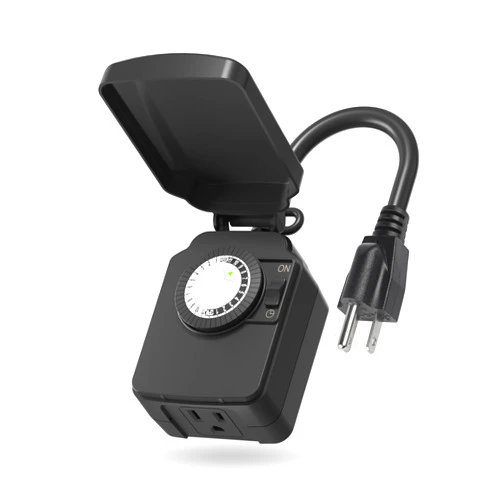 BN-LINK 24-Hour Mechanical Outdoor Light Timer, Outdoor Timer Waterproof, 1 Grounded Timer Outlet for Home and Garden, 15A 1/2HP, Heavy Duty