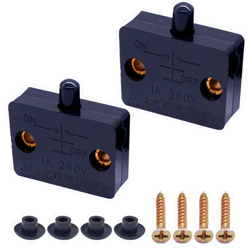 Taiss 2pcs Black Cabinet Lamp Switch Wardrobe Touch Switches Automatic Door Switch Drawers Open On Close Off Door for 12V 24V 110V F019-BK