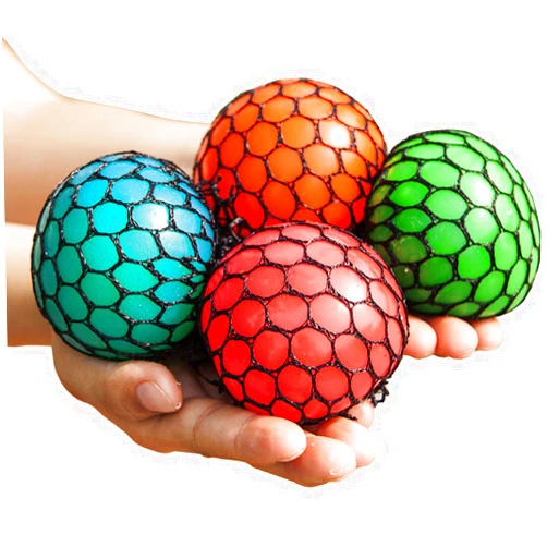 Mivanlin Bingole 4PCS Randomly Mesh Squishy Balls Stress Relief Squeeze Grape Balls Relieve Pressure Balls