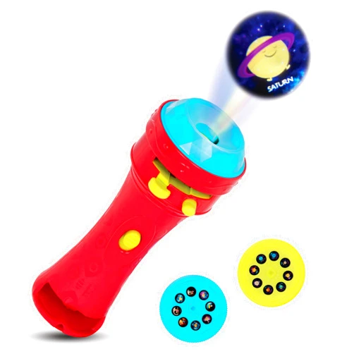 B. toys – Projector Flashlight – 2 Image Reels – Planet & Alien Projections – Space Toys for Kids – 4+ Years – Light Me to The Moon – Red