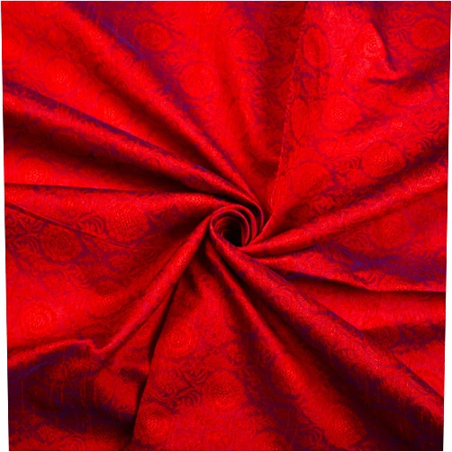 Eloria-décor Damask Embroidered Brocade Jacquard Sewing Apparel Making Fabric by The Yard Kurta Dress Apparel Cloth, Color: Red 1