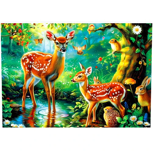 WSCXSC Puzzles for Kids Ages 4-8, 100 Piece Puzzles Kids Puzzles Ages 4-6 6-8 8-10 Deer Animal Jigsaw Puzzle Toys Educational Puzzle Floor Puzzles Birthday Gifts for Girls and Boys