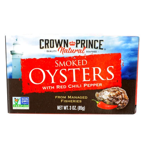 Crown Prince Naturally Smoked Oysters with Red Chilli Pepper 3 oz