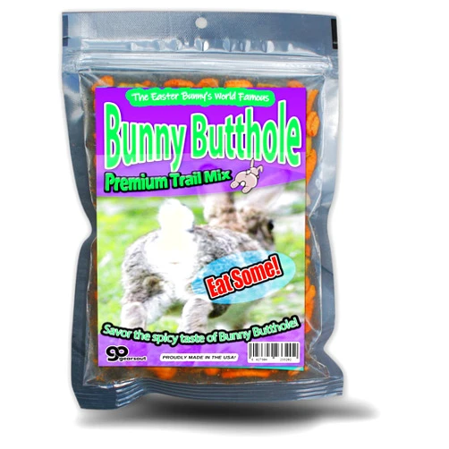 Gears Out Bunny Butthole Premium Trail Mix Easter Bunny Spicy Snack Blend Basket Stuffer for Adult Kids Men Women Teens Made in the USA Gears Out
