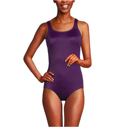 Lands' End Women's Chlorine Resistant Soft Cup Tugless Sporty One Piece Swimsuit