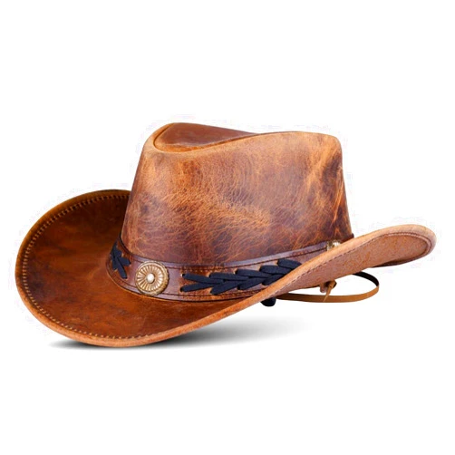 HADZAM Leather Cowboy hat Shapeable into Outback hat, Australian Hats for Men & Women