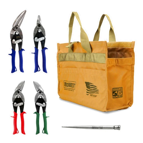 Midwest Snips MIDWEST Building Preferred Tool Kit - 5 Piece Set Includes Aviation Snips & More, Made in the USA - MWT-BULDKIT01