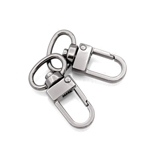 CRAFTMEMORE Snap Hook Tiny Push Gate Swivel Lobster Clasps for Bags Belts Landyards Clips 10 Pack PLHL (Gunmetal Black)