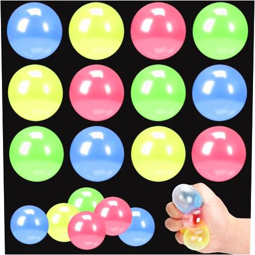 Neec 12 Pack Glow in The Dark Sticky Balls, Party Favors Fidget Toys Stress Balls for Kids and Adults, Lumi Balls Toys,Ceiling Balls,Sensory Balls,Dream Balls