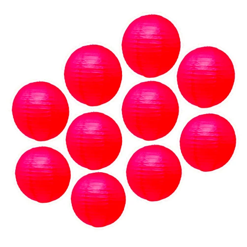 Mudra Crafts Red Paper Lanterns Wedding Party Decorations - 12 in 10 Round Japanese Chinese Lanterns Decorative Hanging Ceiling Decorations Lamp Shade