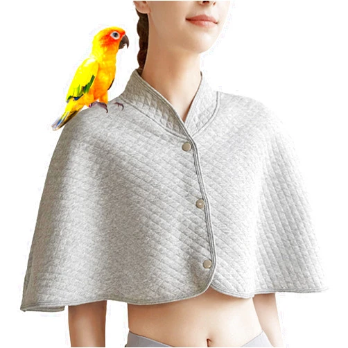 QBLEEV Parrot Anti-Scratch Shoulder Protector, Bird Diaper Poop Cover Pad for Parakeets Cockatiels Conures, Cotton Shawl Cape for Birds to Stand on Shoulders, Pet Arm Guard for Lovebirds Finches Macaw