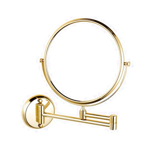 inBEKEA Makeup Mirror Wall Mounted 8-inch Two-Sided Swivel Extending Folding Bathroom Shaving Cosmetic Make Up Mirror-Golden 5X/1X Magnification