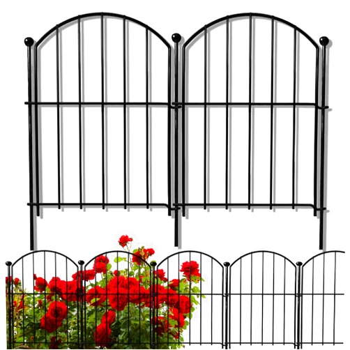 Thrivinest Decorative Garden Fence 21in x10ft, 10 Pack Rustproof Metal No Dig Fence Animal Barrier for Dog, Arched Flower Bed Edging Ornamental Wire Border Panel Fencing for Yard Patio Outdoor Decor