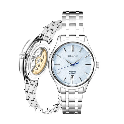 SEIKO SRP53- Presage Collection - Patterned Stone Blue Dial - Stainless Steel Wrist Band, Sapphire Crystal Display - Water-Resistant 30M
