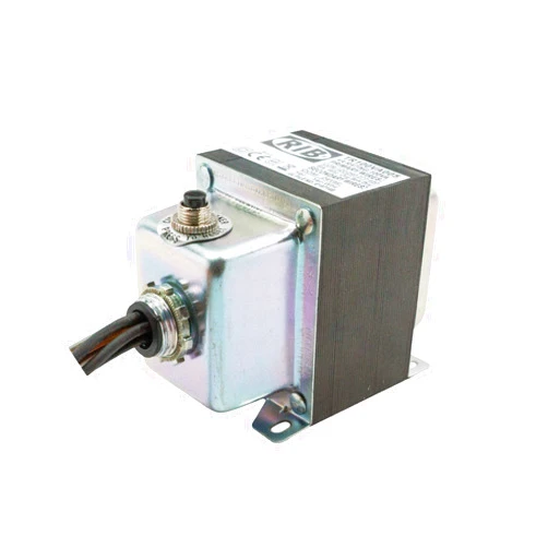RIB Functional Devices TR100VA005 Transformer, 96VA, 480/277/240/120 to 24 Vac, Circuit Breaker, Foot and Single Threaded Hub Mount