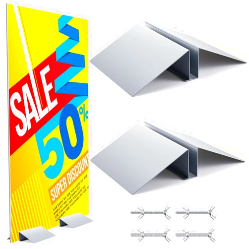Blulu 2 Pcs Metal Floor Sign Stand Holder Fits 12