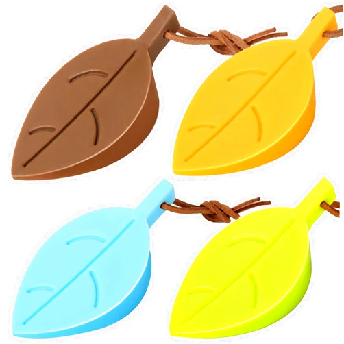 HNYYZL 4Pcs Door Stopper Wedge Finger Protector,Silicone Door Stops, Cute Colorful Cartoon Leaf Style Secure Flexible Decorative Finger Protector, for Home and Office(Green, Yellow, Blue, Brown)