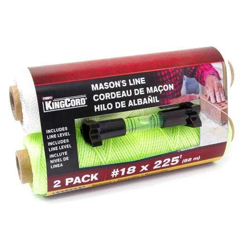 KingCord 342361#18 x 225' Twisted Mason Line White 2 Pack