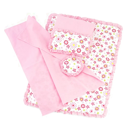 Emily Rose 18 Inch Doll Accessories | USA Business | 18-in Doll 5 PC Bedding Gift Set- Reversible Floral Print | Fits Most 14-18
