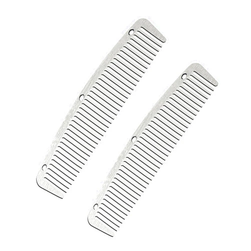 Dolmifapro 2 Pcs Metal Pocket Combs, Small Comb for Men Women, Mustache Beard Comb for Men, Stainless Steel Beard Comb, Travel Comb，Easy Take, Wood Grain Design