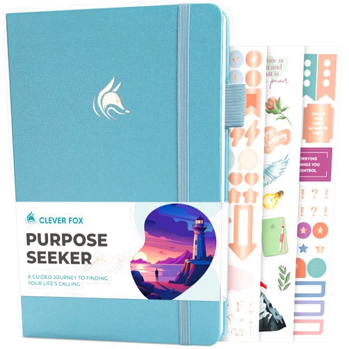 Clever Fox Purpose Seeker Journal – Guided Manifestation & Life Reflection Planner for Daily Self-Exploration, Goal-Setting & Gratitude (Aquamarine)