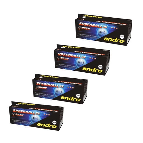Andro Speed Ball 3S Table Tennis Ball (ABS Material, ITTF Approved), Pack of 12 Balls