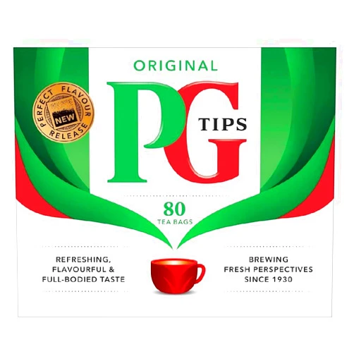 PG Tips Black Tea Bags 80-Count Box (Pack of 1)