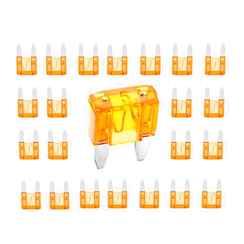 Kodobo 100 Pack Auto Fuses 5 AMP APM/ATM 32V Mini Blade Style Fuses 5A Short Circuit Protection Car Fuse - 100Pack