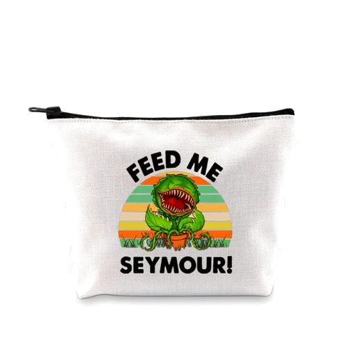 XYANFA Little ShopHorrors Inspired Makeup Bag Horror Movie Fans Gift Spooky Horror Musical Toiletry Bag (FEED ME SEYMOUR)