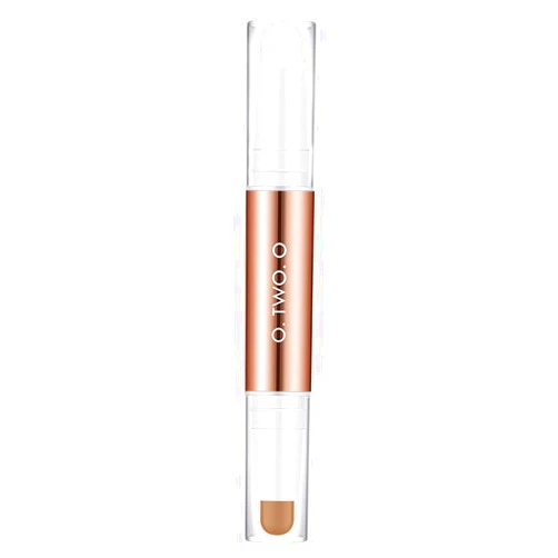 AMLESO Face Highlighters, Double-Head Highlight Contour Stick Cosmetics Shading Body 3D Face Make up 2 in 1 Highlighters for Highlight Contour Embellish Clavicle Face Shaping - White+ Light Coffee