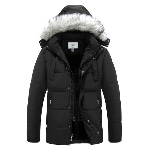 WenVen Men's Winter Puffer Coat Thicken Winter Warm Padded Jacket with Hood
