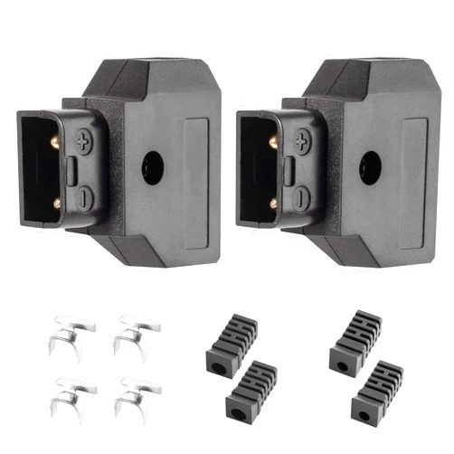FOMITO (2pcs) D-tap Plug Male DIY for DSLR Rig Power Cable V-Mount Anton Battery (Black)