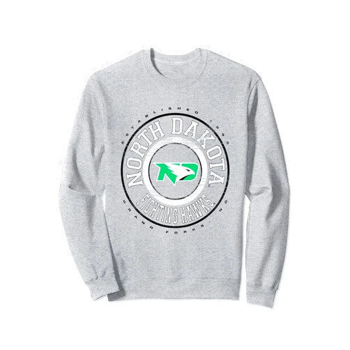 Elite Authentics North Dakota Fighting Hawks Showtime Heather Gray Sweatshirt