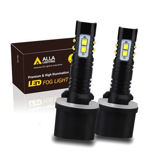 Alla Lighting 2000 Lumens PG13 899 880 LED Fog Lights Bulbs, 6000K Xenon White 890 892 893 Fog Lamp Replacement for Cars, Trucks