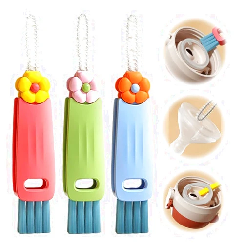 WARSPOT 3 in 1 Cup Lid Cleaning Brush, 2024 Multifunctional Crevice Portable Cup Lid Cleaning Brush for Bottle Gap Tight Spaces Cup (3 PCS)