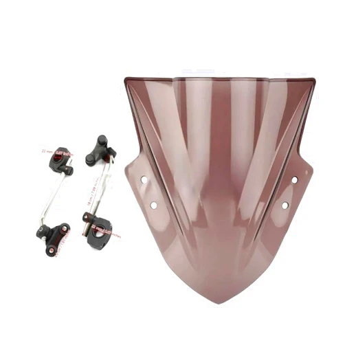 YHNNH Motorcycle Windshield Windscreen with Adjustable Bracket Wind Screen for Ya&maha MT125 FZ1 FZ6 FZ8 FZ8N XJ6 MT-01 MT03 MT09 MT07 Motorcycle Windshield