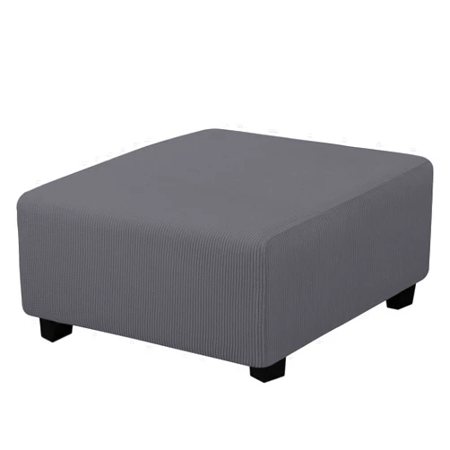 Easy-Going Stretch Square Ottoman Cover 40x40x15 inch Folding Storage Stool Furniture Protector Soft Rectangle slipcover with Elastic Bottom Grey